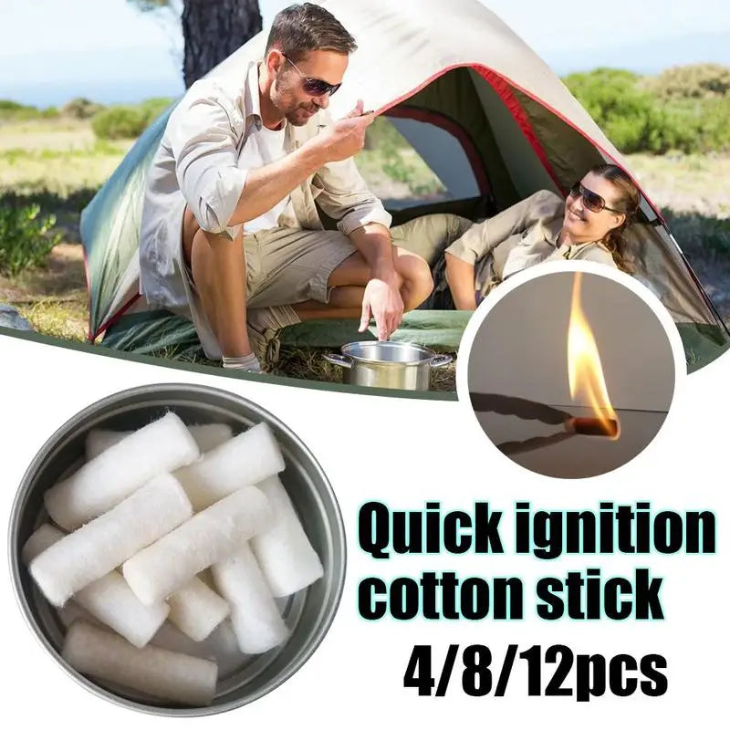 Outdoor Camping Paraffin Swab Survival Fire Starting Rope Kit Natural Fire Starter Tinder Waxbraided Cord Camping Gear Tool