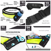 Marathon Racing Hydration Running Belt Bag Sports Waist Pack Climbing Hiking Gym Fitness Waist Pouch with Water Bottle