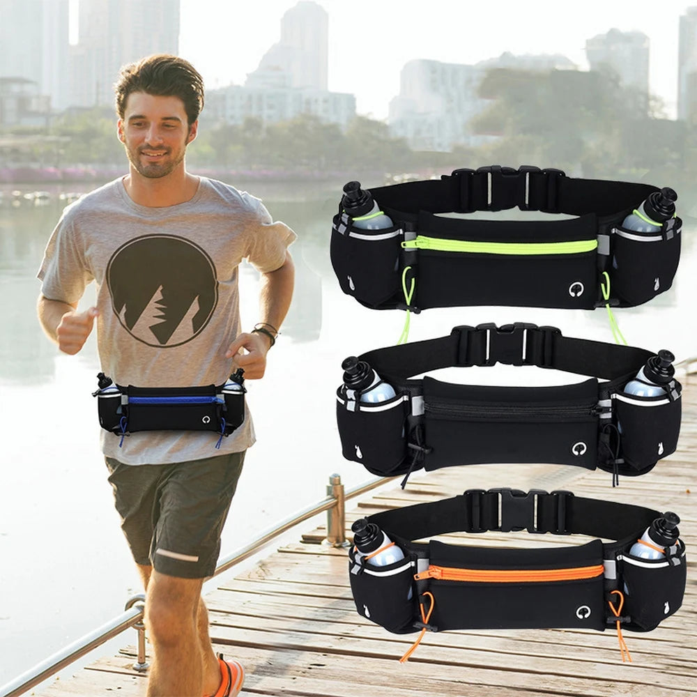 Jogging Cycling Running Hydration Belt Waist Bag Pack Water Bottle Outdoor