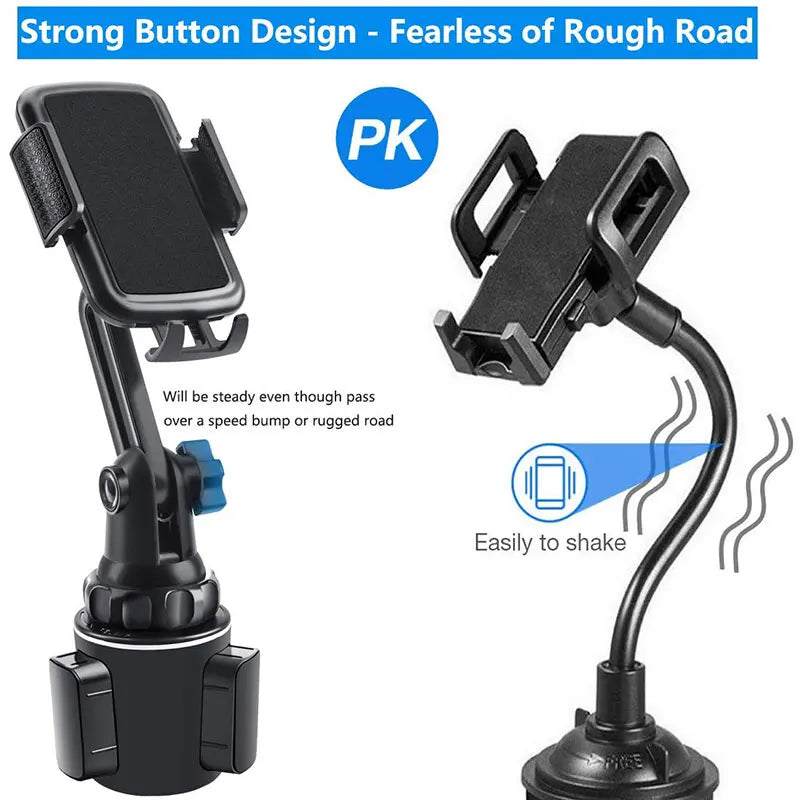 Universal Car Phone Holder Cellphone Mount Stand Adjustable Car Cup Phone Mount for iPhone 14 13 12 Por MAX Huawei Samsung