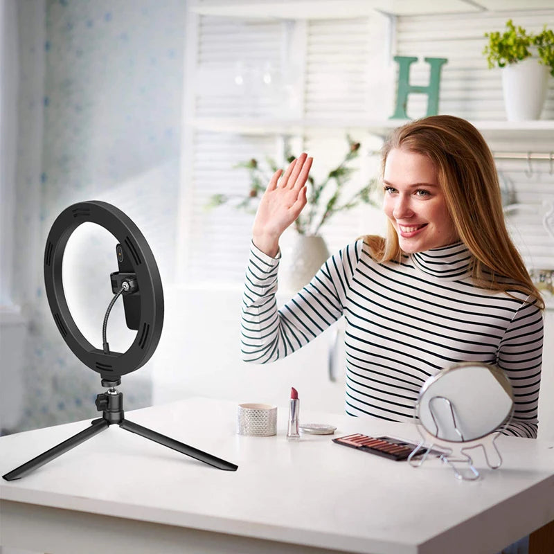26/33cm LED Selfie Ring Lights Led Photography Light Lamp with Phone Stand Photo Lamp Ringlight for Tiktok Video Live Fill Lamps