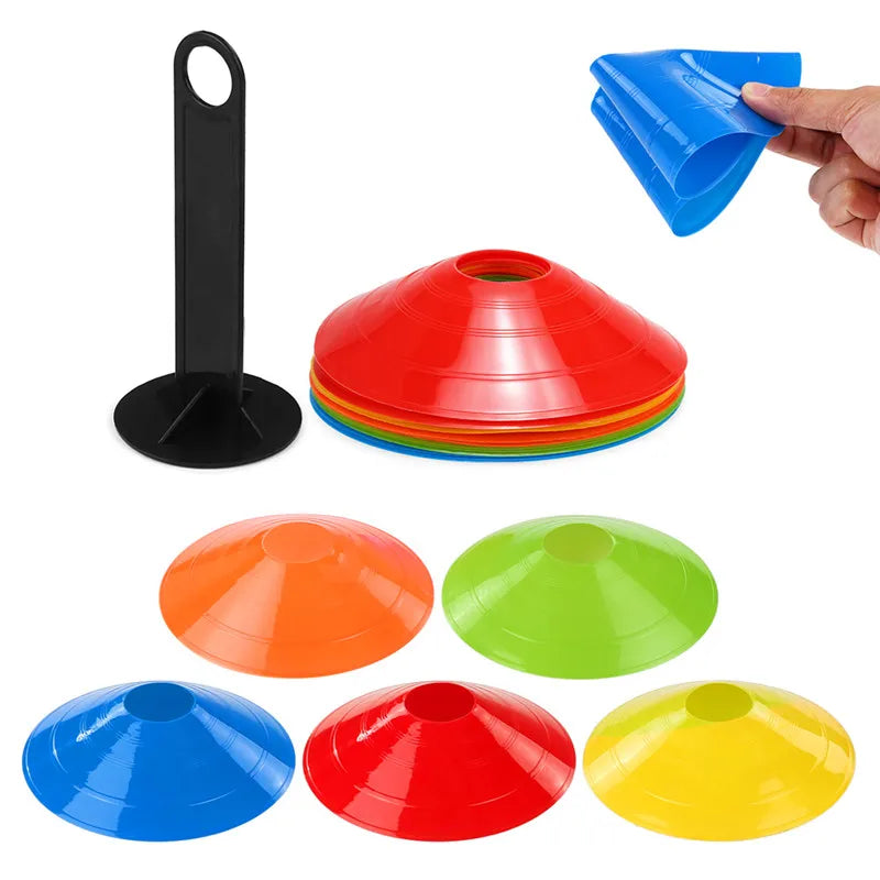 10Pcs Soccer Disc Cone Set Football Agility Training Saucer Cones Marker Discs Multi Sport Training Space Cones Accessories