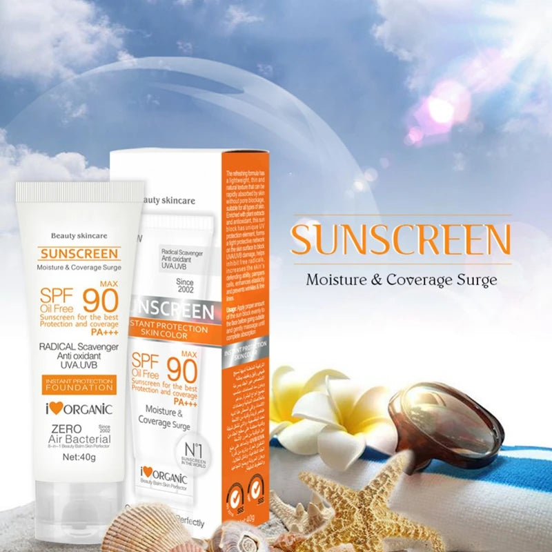 Summer Sunscreen Cream Facial Skin Care Suns Cream Sunblock Spf Max 50 / 90 Oil Free protector solar Face cream