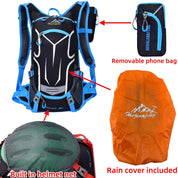 18L Bike Cycling Outdoor Sport Knapsack Running Hiking Climbing Backpack Hydration Water Bag Rucksack Bladder Pack Rain Cover