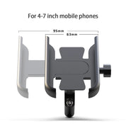Motorcycle Phone Mount Base Aluminum Alloy Scooter Cellphone Holder Moped Rearview Mirror Smartphone Universal Mount