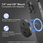 Gym Magnetic Phone Holder Mount, Dual Magnet Attach to Metal Surface For MagSafe 360° Ball Head Adjustable Car Mount for iPhone