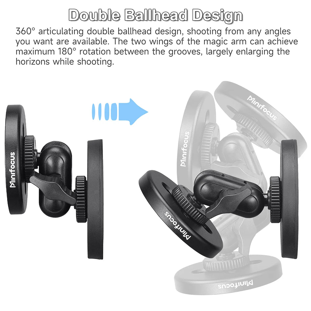 Gym Magnetic Phone Holder Mount, Dual Magnet Attach to Metal Surface For MagSafe 360° Ball Head Adjustable Car Mount for iPhone