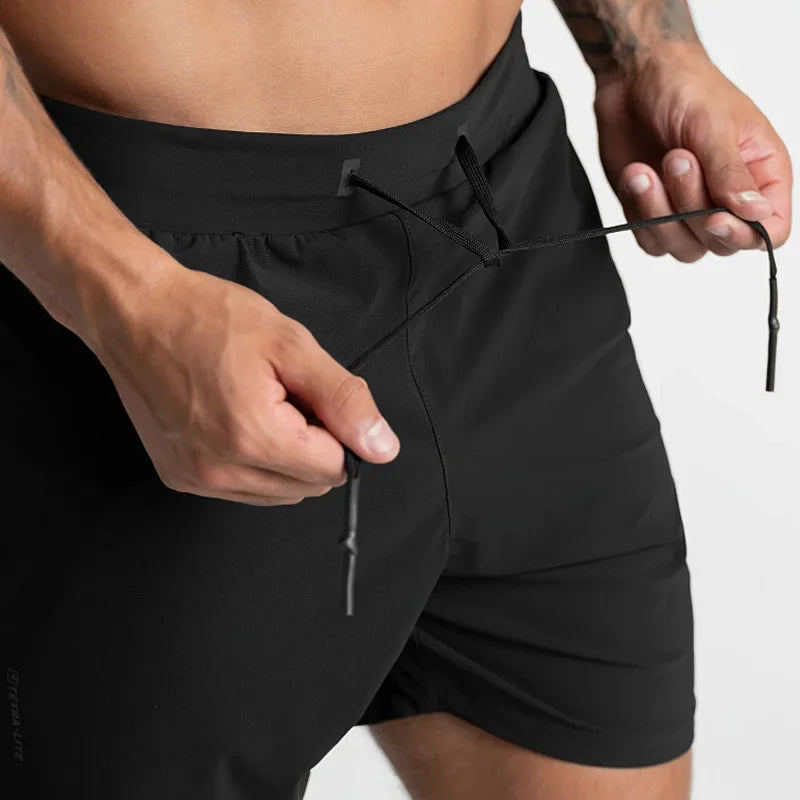 US SIZE Mens Gym Quick-drying Jogging Shorts Fitness Workout Running Short Pants Man Sports Casual Bodybuilding Sweatpants