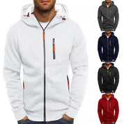 Men Casual Long Sleeve Zip Up Hoodies Tops Jacket Sports Fitness Gym Running Casual Pullover Tops Hooded Sweatshirt Coat Outwear