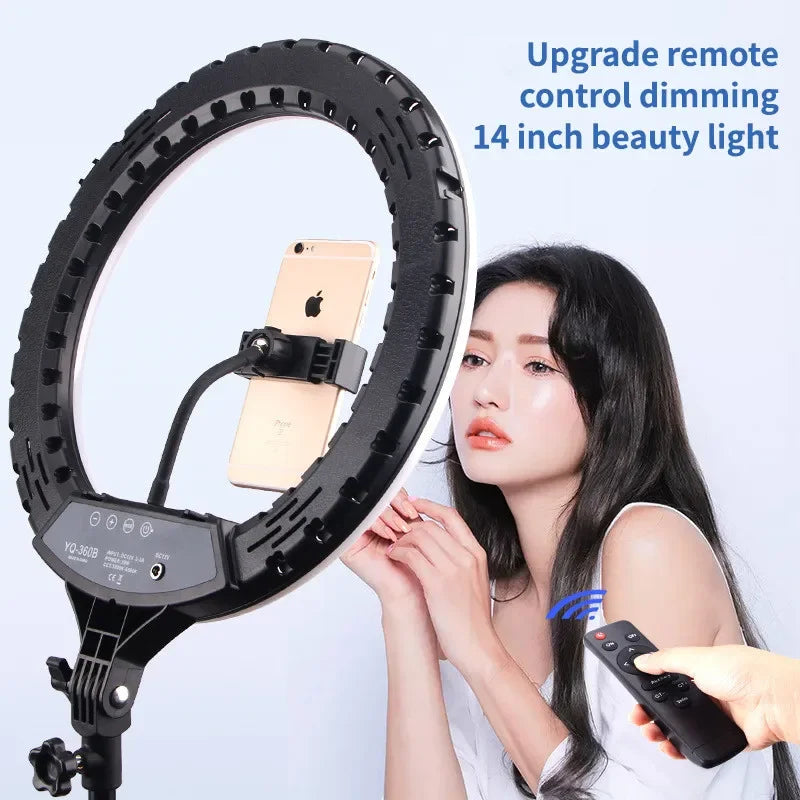 14 inch LED Ring Light with Stand Photographic Selfie Ring Lighting Makeup Video Studio Tripod Ring Light for Smartphone Youtube