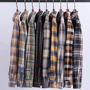 New Plaid Long Sleeve Shirts For Men Cotton Flannel Soft Comfortable Casual Clothing Fashion Styles Business Smart Dress Shirts