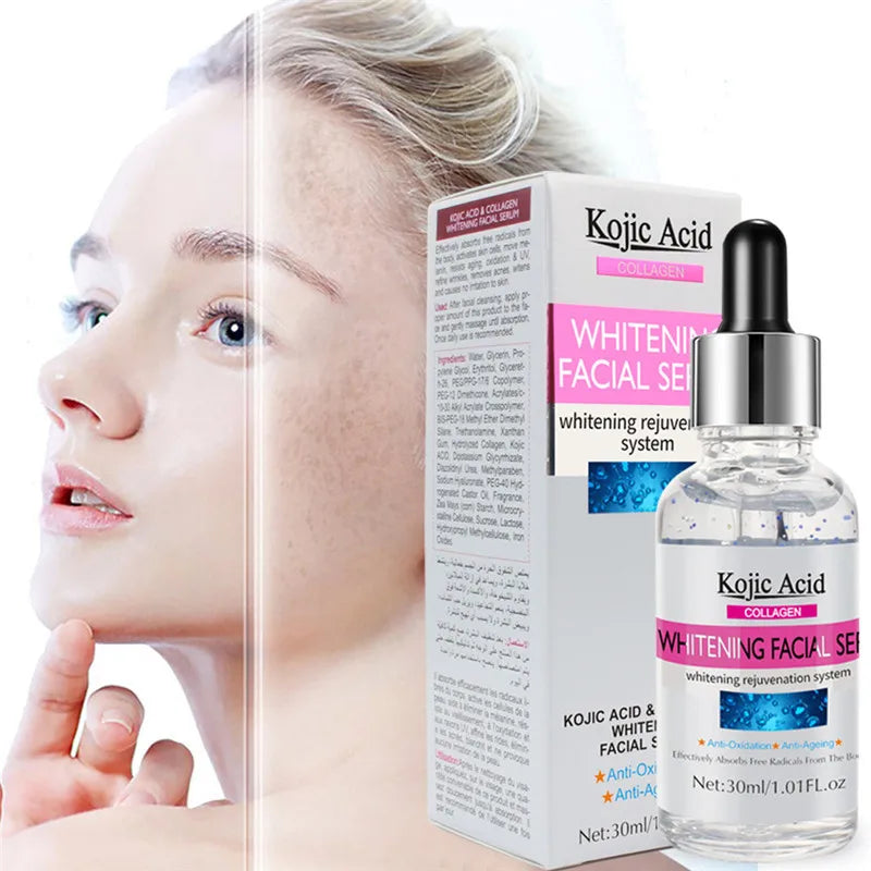 Kojic Acid Skin Brightening Brightens Skin Moisturizing Hydrates Skin Whitening Solution Hyperpigmentation Reduction Collagen