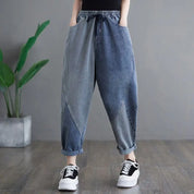 2023 New Spring and Autumn Fashion Art Vertical Stripe Panel Loose Versatile High Waist Drawstring Women's Oversize Haren Pants