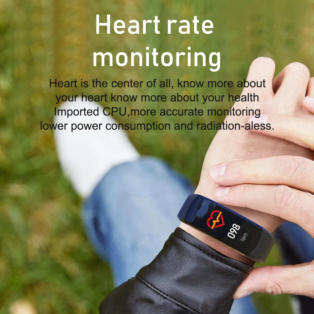 C6S Smart Bracelet Blood Pressure Health Monitoring Bluetooth Link Men and Women Sports Pedometer Smart Watch For Apple Android