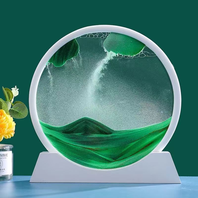 3D Quicksand Painting Dynamic Three-dimensional Hourglass Art Glass Liquid Decoration