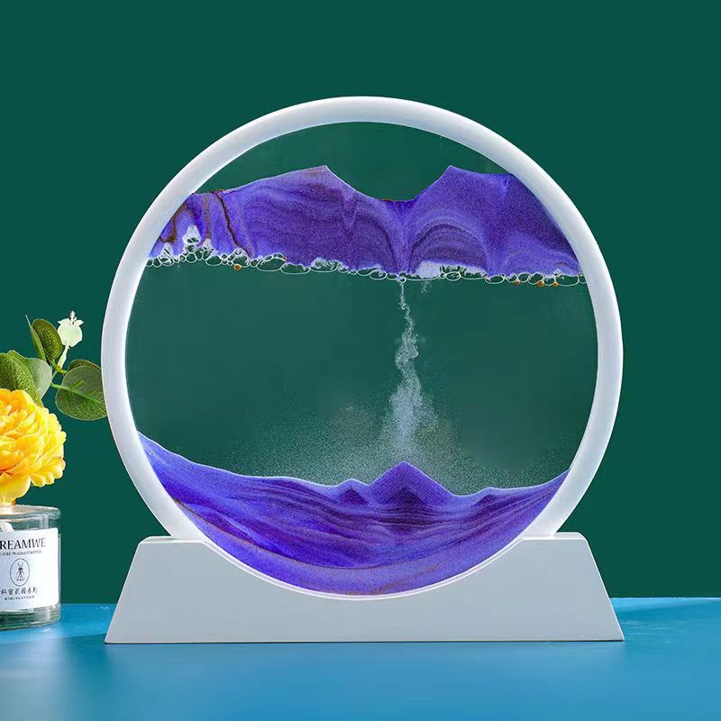 3D Quicksand Painting Dynamic Three-dimensional Hourglass Art Glass Liquid Decoration