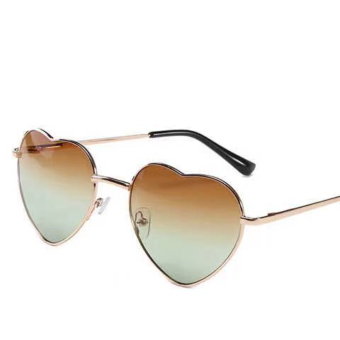 Vintage Metal Heart Shaped Sunglasses Peach Heart