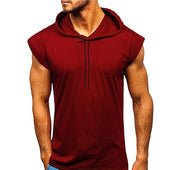 Sports Drawstring Hooded Tank Top