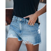 Ripped Fringed Sexy Jeans Shorts