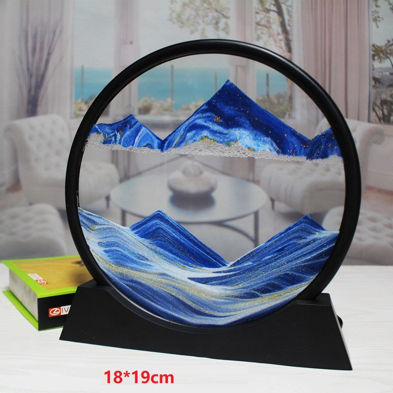 3D Quicksand Painting Dynamic Three-dimensional Hourglass Art Glass Liquid Decoration